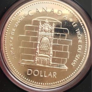 SILVER •Throne of the Senate • One Dollar • Canada• Silver Jubilee 1952-1977